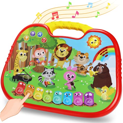 Yerloa Baby Musical Toy for 6 12 18 Months, Baby Toy Piano Board with Buttons, Animal Noises Sounds Toys for 1 Year Old, Educational Learning Toy, Christmas Birthday Gift for 1 Year Old Boys Girls