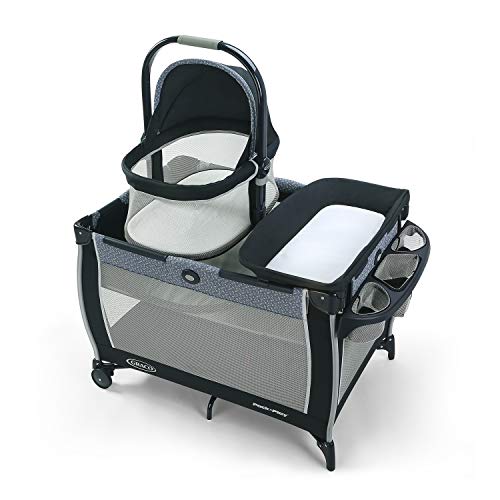 Graco Pack ‘n Play Day2Dream Bassinet Playard | Features Portable Bedside Bassinet, Diaper Changer, and More, Hutton