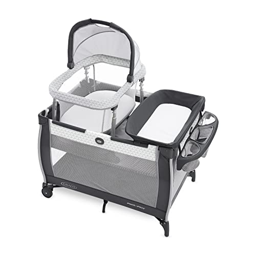 Graco Pack ‘n Play Day2Dream Travel Bassinet Playard | Features Portable Bassinet, Diaper Changer, and More, Ranier