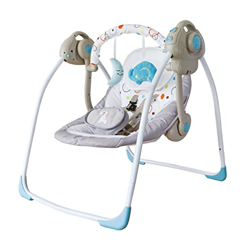 Soothing Portable Swing for Babies,Electric Baby Swing with Intelligent Music Vibration Box,Comfort Rocking Chair Load Resistance: 6-25 lb, Applicable Object: 0-9 Months for Infants.