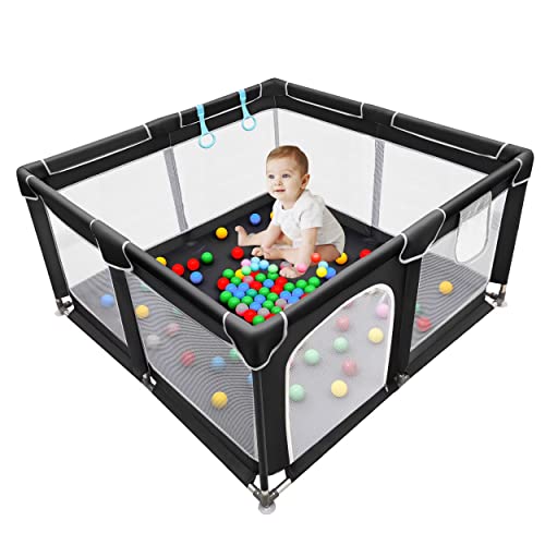 Baby Playpen, Baby Playard, Playpen for Babies with Gate,Indoor & Outdoor Playard for Kids Activity Center,Sturdy Safety Play Yard with Soft Breathable Mesh