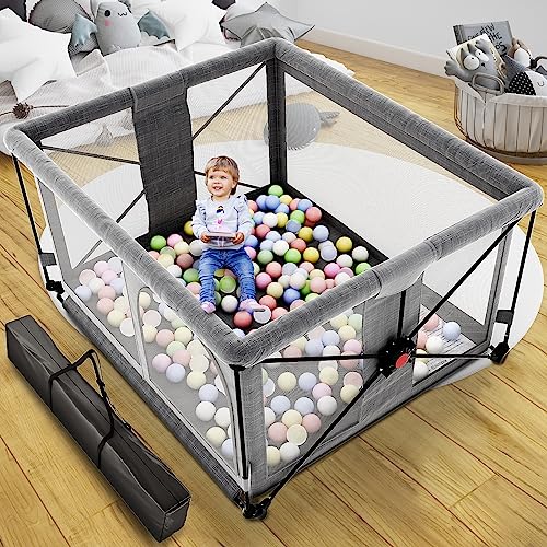 Baby Playpen, Playpen for Babies and Toddlers, Baby Play Yards – Portable Playard with Fast, Easy and Compact Fold