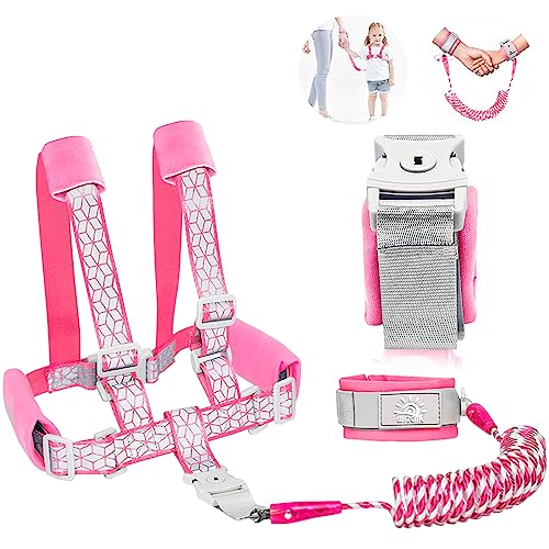 Toddler Leash -Anti Lost Wrist Link for Toddlers -Toddler Harness with Lock for Kids,Baby Leash,Leash for Toddlers,Wrist Leashes,Child Leashes for Toddlers,Upgrade with Reflective Tape Liner for Kids