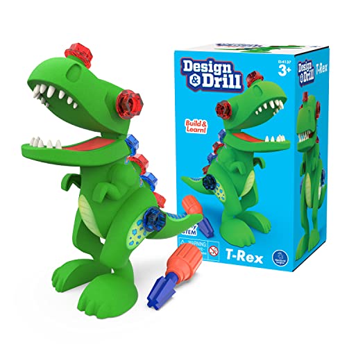 Educational Insights Design & Drill T-Rex Take Apart Dinosaur Toy, 13-Pieces, Preschool STEM Toy, Gift for Kids Ages 3+