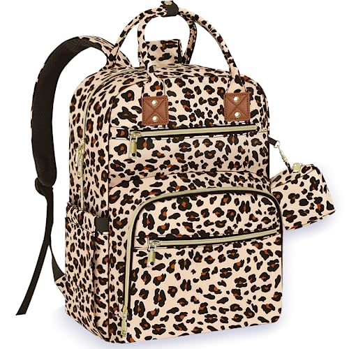 Tenot Baby Diaper Bag Backpack Travel Diaper Bags for Baby Girl Boy Large Capacity Baby Bag Backpack for Women Leopard Print