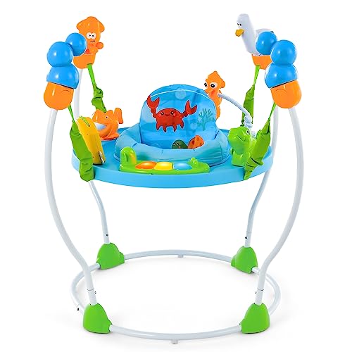 HONEY JOY Activity Jumper, Ocean Discovery Infant Bouncer Jumperoo Activity Center w/Music, Lights Sounds, Developmental Toys, 360-Degree Seat, Baby Jumpers and Bouncers for Boys Girls Ages 6 months +