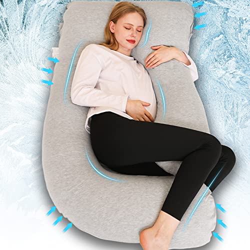 Chilling Home Pregnancy Pillows, U Shaped Full Body Pillow for Pregnancy 55 Inch Maternity Pillow for Pregnant Women, Pregnancy Must Haves Cooling Pregnancy Pillows for Sleeping