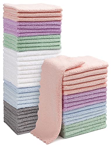 Orighty Baby Washcloths 50-Pack, Microfiber Coral Fleece Baby Face Towels, Soft and Absorbent Wash Cloths for Newborns, Infants and Toddlers, Gentle on Delicate Skin for Face Hands and Body, 7×9 Inch
