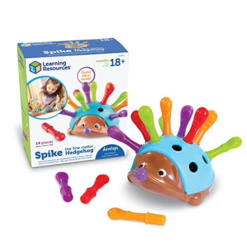 Learning Resources Spike The Fine Motor Hedgehog – 14 Pieces, Ages 18+ months Toddler Learning Toys, Fine Motor and Sensory Toys, Educational Toys for Toddlers, Montessori Toys