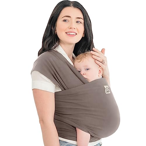 KeaBabies Baby Wrap Carrier – All in 1 Original Breathable Baby Sling, Lightweight Hands Free Baby Carrier Sling, Baby Carrier Wrap, Baby Carriers for Newborn, Infant, Baby Wraps Carrier (Copper Gray)