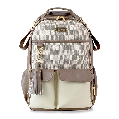 Itzy Ritzy– Large Capacity Boss Backpack Diaper Bag Featuring Bottle Pockets, Changing Pad, Stroller Clips and Comfortable Backpack Straps, Vanilla Latte