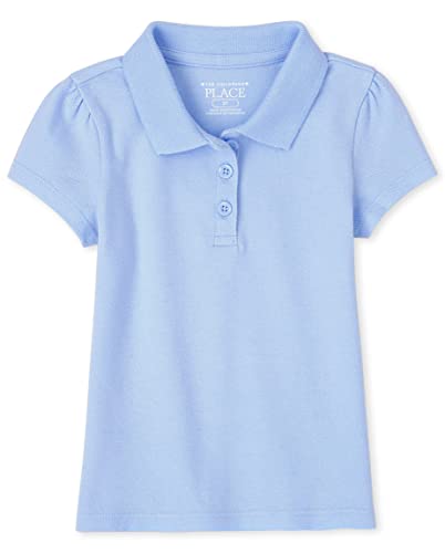 The Children’s Place Baby Girls and Toddler Girls Short Sleeve Pique Polo, Daybreak, 3T