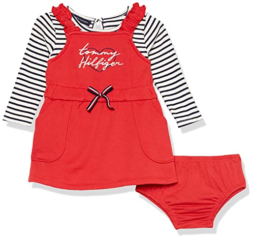 Tommy Hilfiger Baby Girls 2 Pieces Jumper Baby and Toddler Layette Set, Chinese Red, 24M US