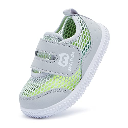 BMCiTYBM Baby Walking Shoes Infant Sneakers Girls Boys Mesh First Walkers Shoes 6 9 12 18 24 Months Grey Size 6-12 Months Infant