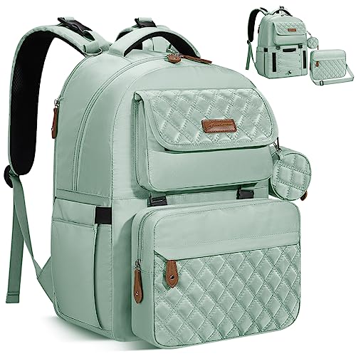 Maelstrom Diaper Bag Backpack,29L-45L Expandable Large Baby Bag for 2 Kids/Twins with Removable Cross Body Bottle Bag for Mom/Dad,Stylish Nappy Bag Gift for Boys/Girl-Mothers Day Gifts-Mint Green