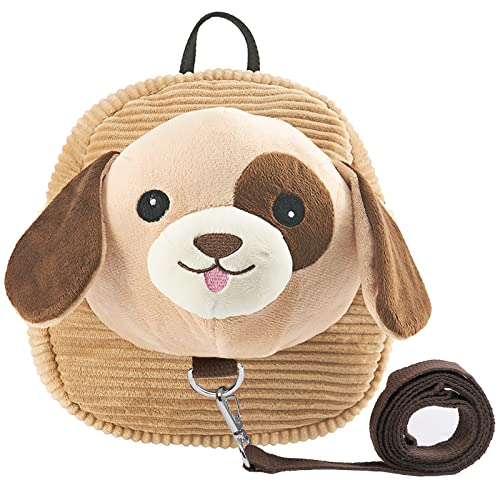 Baby Safety Backpack with Anti-Lost Leash,PHEENOWL Toddler Harness Mini Cute 3D Cartoon Animal Travel Bag with Safety Tether,Kids Backpacks with Safety Harness Reins for Child Boys Girls (Dog)