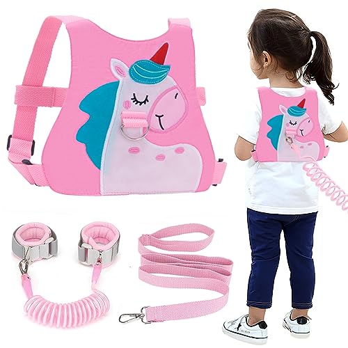 Toddler Harness Leash with Anti Lost Wrist Link, Accmor Cute Unicorn Kids Harness Children Leash for Outdoor Travel, Adorable Baby Anti Lost Leash Walking Wristband Assistant Strap Keep Babies Close