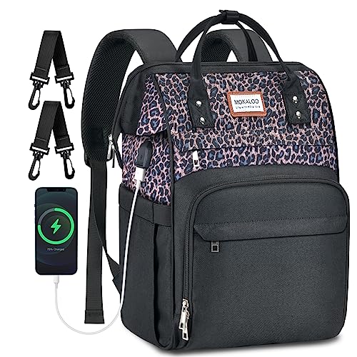 Mokaloo Diaper Bag Backpack, Large Baby Bag, Multi-functional Travel Back Pack, Anti-Water Maternity Nappy Bag Changing Bags with Insulated Pockets Stroller Straps and Built-in USB Charging Port