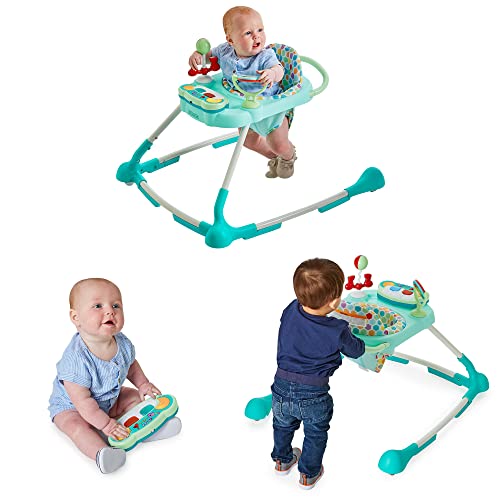 Kolcraft Tiny Steps Groove 3-in-1 Infant and Baby Activity Push Walker with Steel Base, Seated or Walk-Behind, Removable Piano-Toy, Baby Boy Walker, Baby Girl Walker – Honeycomb