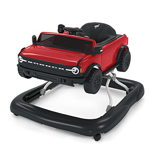 Ford Bronco 4-in-1 Red Baby Activity Center & Push Walker with Removable Interactive Steering Wheel -Toy, 6 Months and up