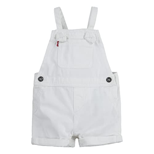 Levi’s Baby Girls’ Denim Shortall, White, 18M