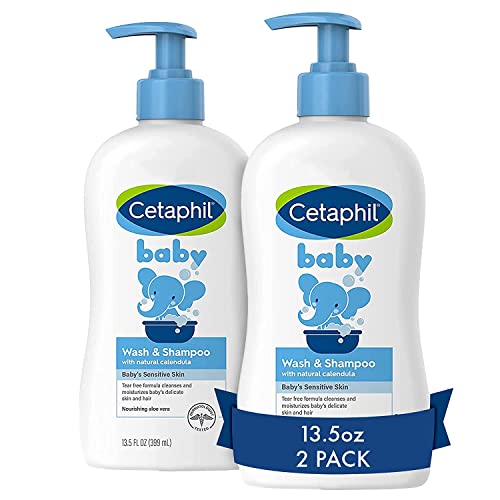 Cetaphil Baby Wash & Shampoo, 13.5oz Pack of 2, Hypoallergenic, Gentle Enough for Everyday Use, Soap Free