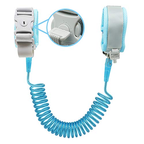 Anti Lost Wrist Link (8.2ft), Socub Breathable Toddler Leash Wrist for Child Safety, Wrist Link for Kids with Key Lock, Blue