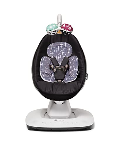 4moms MamaRoo Multi-Motion Baby Swing in Classic Black with Plush Infant Insert, Dark Grey