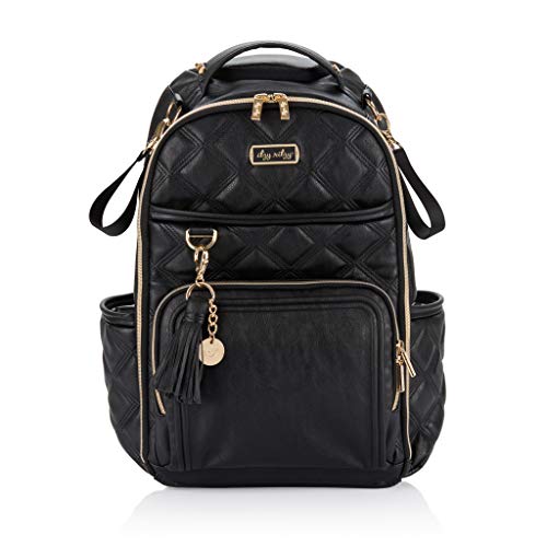 Itzy Ritzy Diaper Bag Backpack – Large Capacity Boss Plus Backpack Diaper Bag Featuring 19 Pockets, Changing Pad, Stroller Clips and Comfortable Backpack Straps, Mystic Black