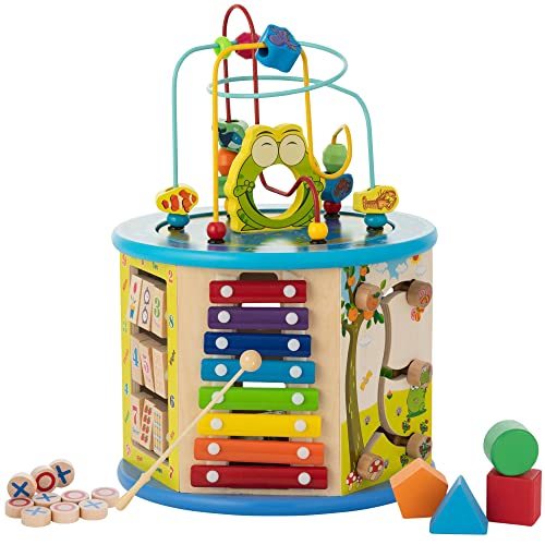 Activity Cube for Kids – Educational Toy Montessori Learning Center for Boys & Girls – 8 Activities Included – Toys & Gifts for Toddlers Birthday