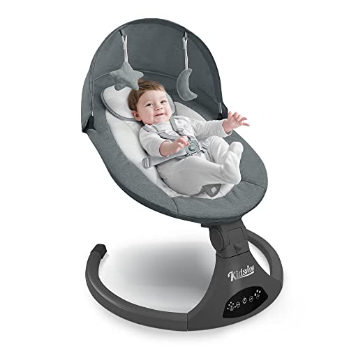 Portable Baby Swing, 5 Speed Baby Swing for Infants with Music Speaker,Remote Control Baby Rocker for Infants with Touch Screen Chair for 5-20 lb, 0-9 Months Suitable for Indoor and Outdoor