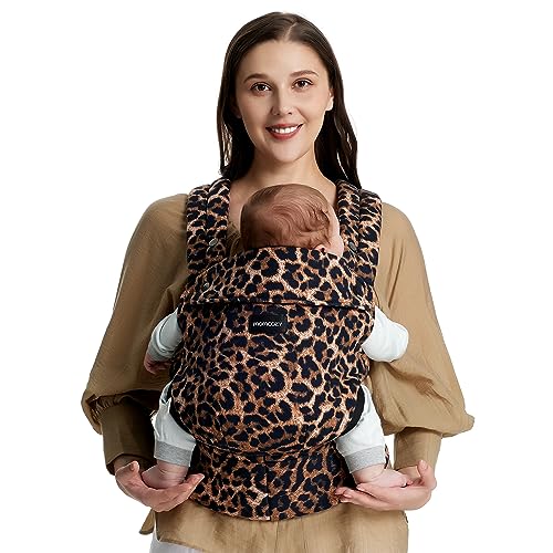 Momcozy Baby Carrier Newborn to Toddler – Ergonomic, Cozy and Lightweight Infant Carrier for 7-44lbs, Effortless to Put On, Ideal for Hands-Free Parenting, Enhanced Lumbar Support, Leopard
