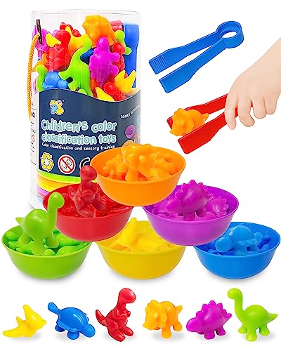 Yetonamr Counting Dinosaurs Montessori Toys for 3 4 5 Years Old Boys Girls, Toddler Preschool Learning Activities Toys for Kids Ages 2-4, 3-5, 4-8, Birthday Gifts Sensory Educational Toys