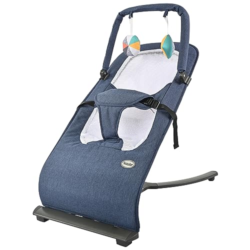 Baby Bouncer, Baby Bouncer Seat with 3-Point Harness,Portable Baby Bouncers for Infants,Baby Rocker Infant Seat, Age 0-6 Months