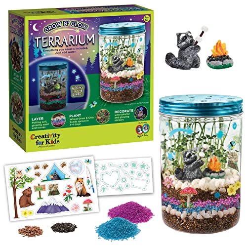 Creativity for Kids Grow ‘N Glow Terrarium Kit for Kids – Science Activities for Ages 5-8+, Craft Kits and Creative Gifts for Kids