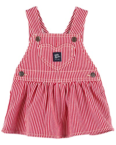 OshKosh B’Gosh Girls’ World’s Best Overalls, Red Hickory Jumper, 12M