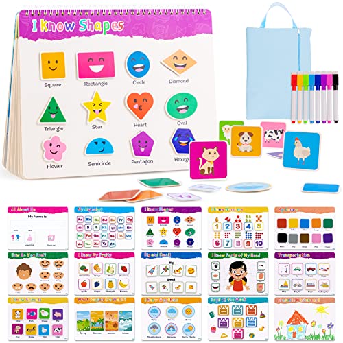 Foayex Back to School Books Toys for 3 4 5 Year Old Boys & Girls Gifts, Montessori Activity Books for Kids Ages 3-5, Preschool Learning Toddlers Books Educational Toys, Birthday Gifts