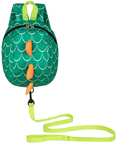 Toddler Backpack with Leash Children Kids Baby Dinosaur Mini Harness Bookbag (Style:7 Green)