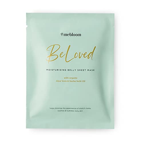 MeBloom Belly Mask for Pregnancy and Postpartum Stretch Marks Prevention – Organic & Hydrating Made with Omega 3 & 6 and Bio Aloe Vera (40×60)