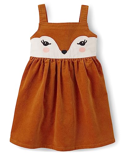 Gymboree girls Toddler Embroidered Sleeveless Skirtall Jumpers,Fox Face,18-24 Months