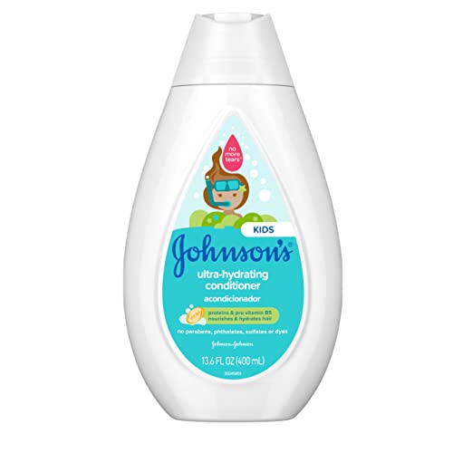 Johnson’s Ultra-Hydrating Tear-Free Kids’ Shampoo with Pro- Vitamin B5 & Proteins, Paraben-, Sulfate- & Dye-Free Formula, Hypoallergenic & Gentle for Toddler’s Hair, 13.6 fl. oz