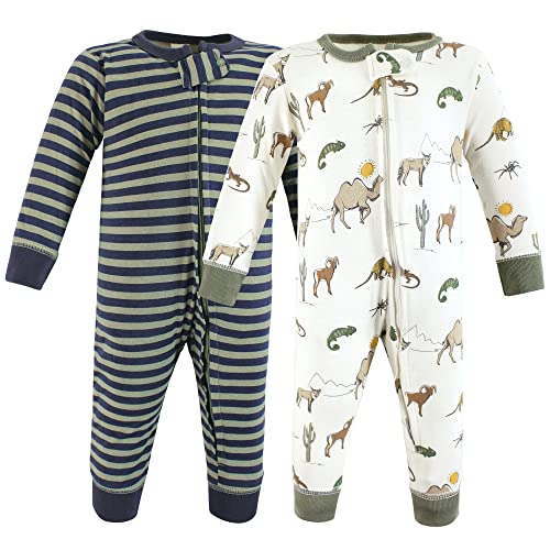 Hudson Baby Unisex Baby Cotton Sleep and Play, Desert Animals, 6-9 Months