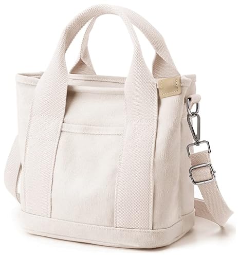 Small Tote Bag with Zipper Tote Bag for Women Canvas Crossbody Bag Shoulder Bag Satchel Hobo Bag Gifts for Women