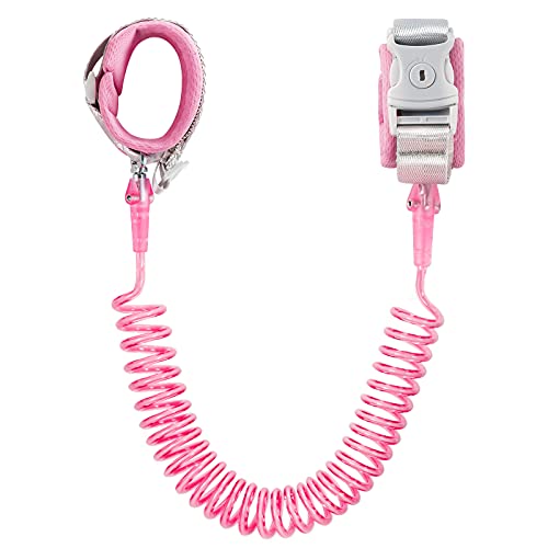 Anti-Lost Wrist Chain Anti Lost Leash Baby Leash with Child Upgraded Safety Locks for Kids Babies, Kids, Wrist Band for Outdoor Activities, Shopping(Pink 8.2 Ft)