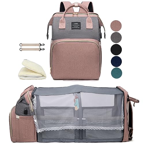 Diaper Bag Backpack with Changing Station: Pink Baby Toddler Bags for Girls Boys Women Large Big Travel backpack Pañaleras Modernas Para Bebe Niña Newborn Essential mom Must Have Baby Registry Search