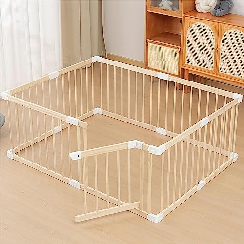 Baby Playpen Fence Yards,Playpen Play Pens for Babies and Toddlers,Toddler Playpen,Large Baby Playpen Wooden (120x160x61 CM)