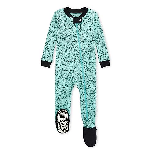 Burt’s Bees Baby Baby Boys’ Pajamas, Zip-Front Non-Slip Unisex Footed Sleeper PJs, Organic Cotton, Office Dogs, 18 Months