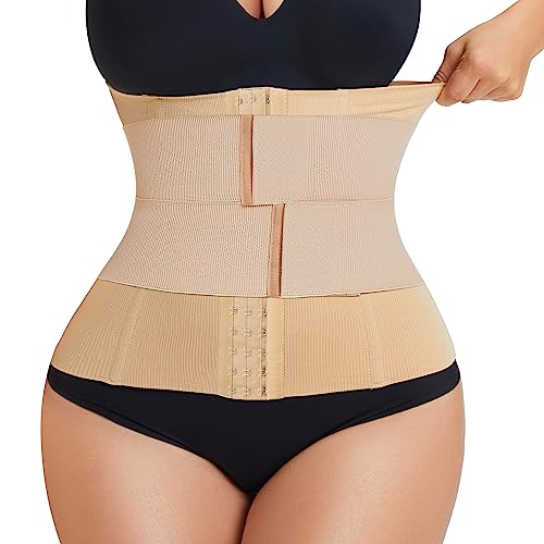 LODAY 2 in 1 Postpartum Recovery Belt,Body Wraps Works for Tighten Loose Skin(M,Beige 2)