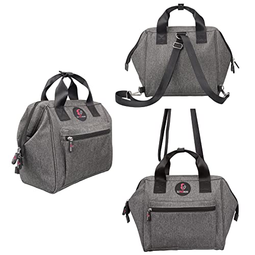 SUPROMOMI Small Diaper Bag Backpack: Mini Tote Diaper Bags for Boy and Girl, Cute Crossbody Toddler Bag for Mom and Kids on Travel,Simple Practical Small Baby Diapers Bag Grey
