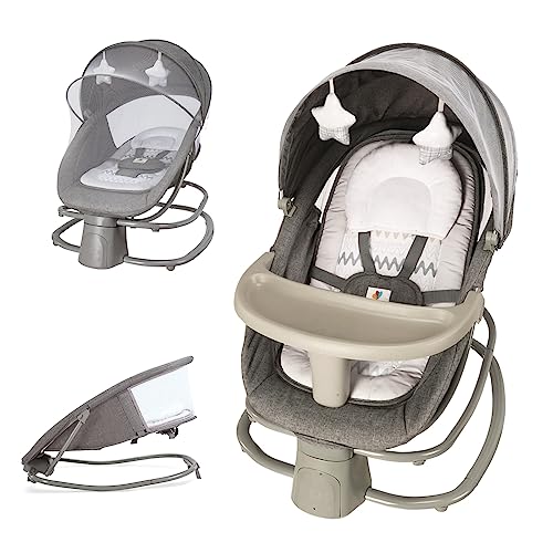 4-in-1 Baby Swing for Infants with Dinner Plate, Electric Rocking Chair,app contro on Your Phone,Adjustable backrest